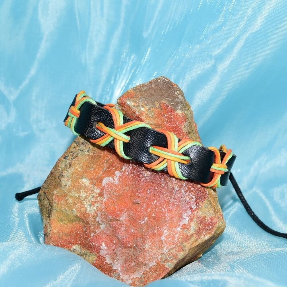Kelly Crossover Bohemian Sliding Wax Tie Leather Bracelet Gift Packaged